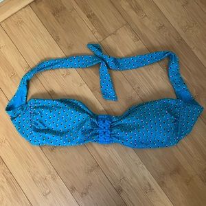 Aerie Blue Spotted Strapless Bikini Top